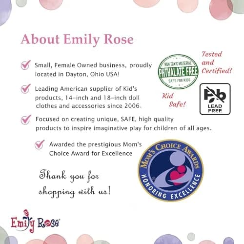 Emily Rose 18 Inch Doll Ballet Clothes Set - 4 PC Pink Outfit for American Girl Dolls | Dance Recital Costume thumbnail 8