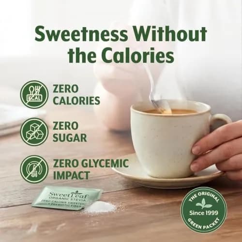 SweetLeaf Organic Stevia Powder Sweetener, Sugar Free - 70 Packets (2 Pack) | Zero Calorie, Keto Friendly, No Artificial thumbnail 4