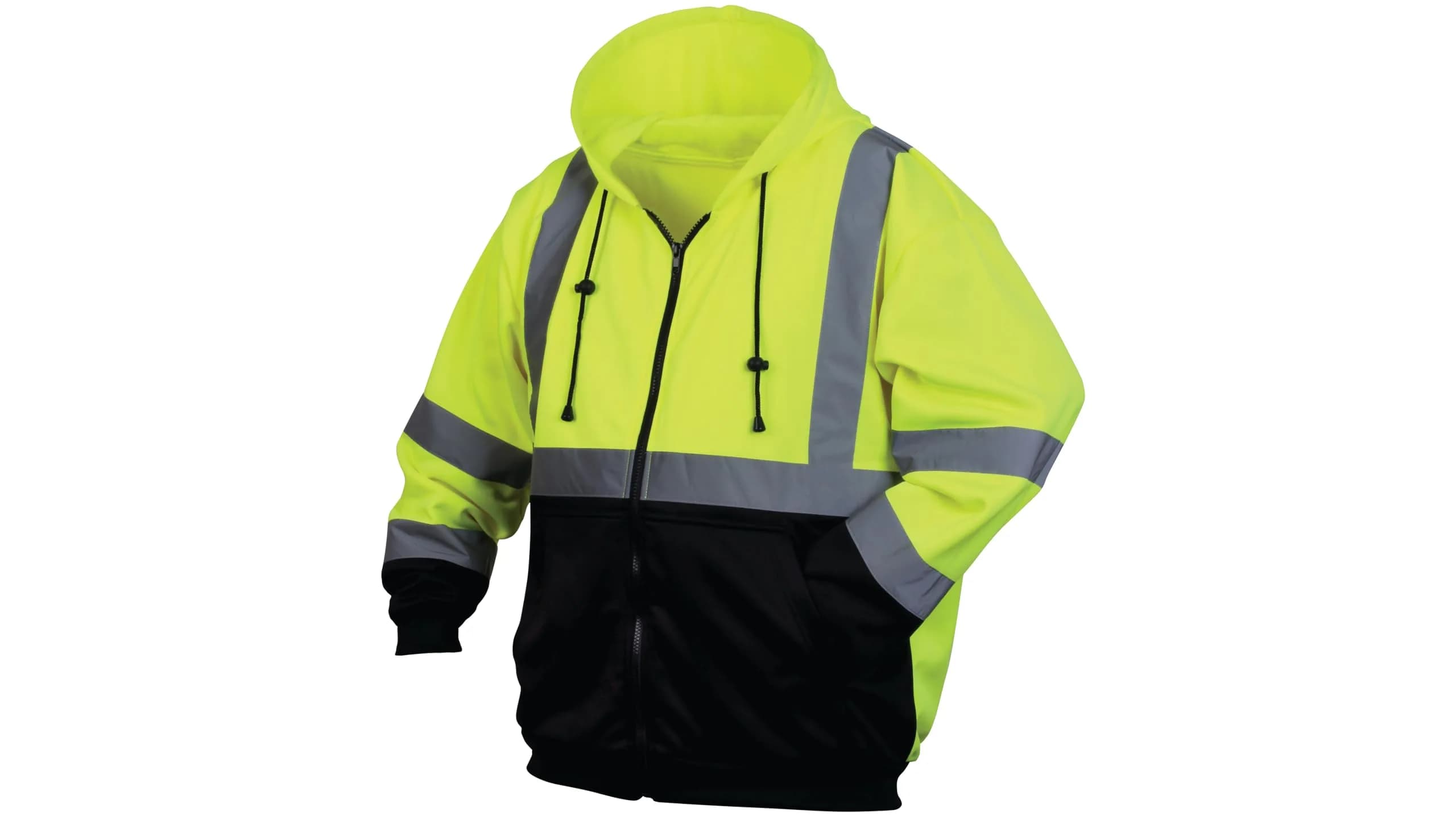 Pyramex RSZH32 Series Sweatshirt Size 3X Large | Hi-Vis Lime Zipper with Black Bottom
