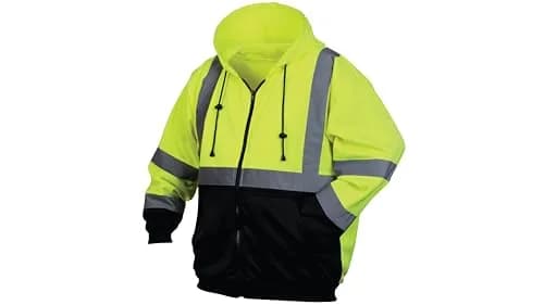Pyramex RSZH3210L RSZH32 Series Sweatshirt Hi-Vis Lime Size Large | Safety Workwear with Reflective Striping thumbnail 1