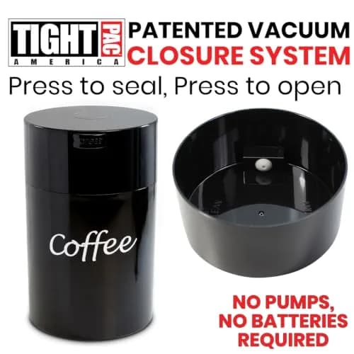 COFFEEVAC 1LB – Patented Airtight Container | Multi-use Vacuum Container for Coffee & Tea, Black with Logo thumbnail 3