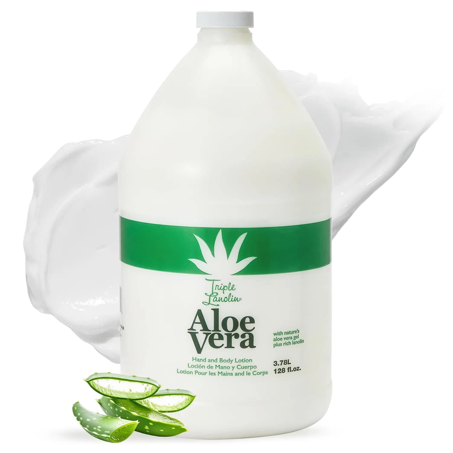 Triple Lanolin Aloe Vera Soothing Lotion 3785ml (128 Fl Oz) | Professional Bulk Moisturizer for All Skin Types - main product image