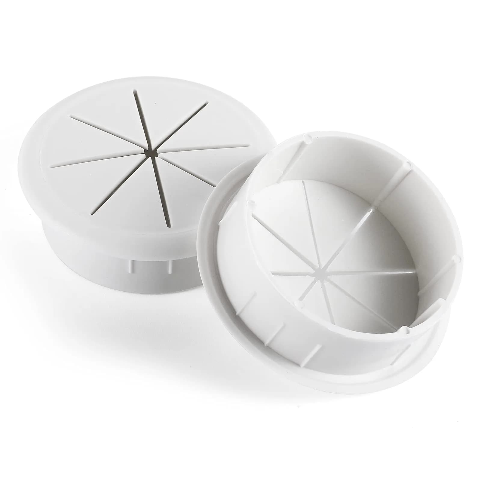 HYCC White 5 Pack Flexible Desk Grommet 2-3/8 Inch | Cable Management Hole Cover for Desks - view 2