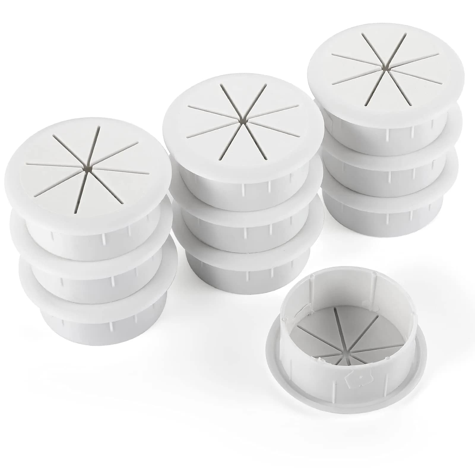 HYCC 2-3/8 Inch Flexible Desk Grommet - White | Organize Wires Effectively - main product image