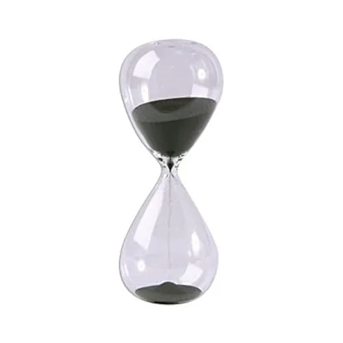 Winterworm Large Black Sand Glass Hourglass Timer 30 Minutes | Stylish Desk Decor & Gift thumbnail 1