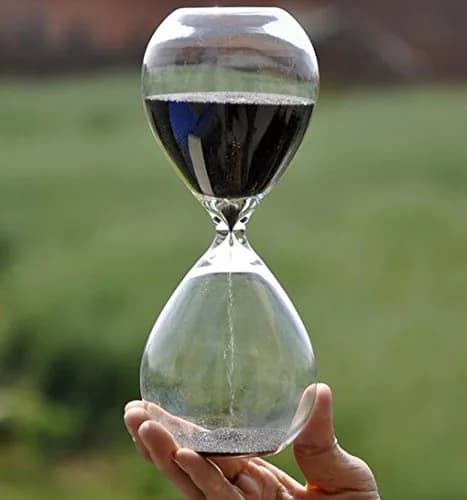 Winterworm Large Black Sand Glass Hourglass Timer 30 Minutes | Stylish Desk Decor & Gift thumbnail 3