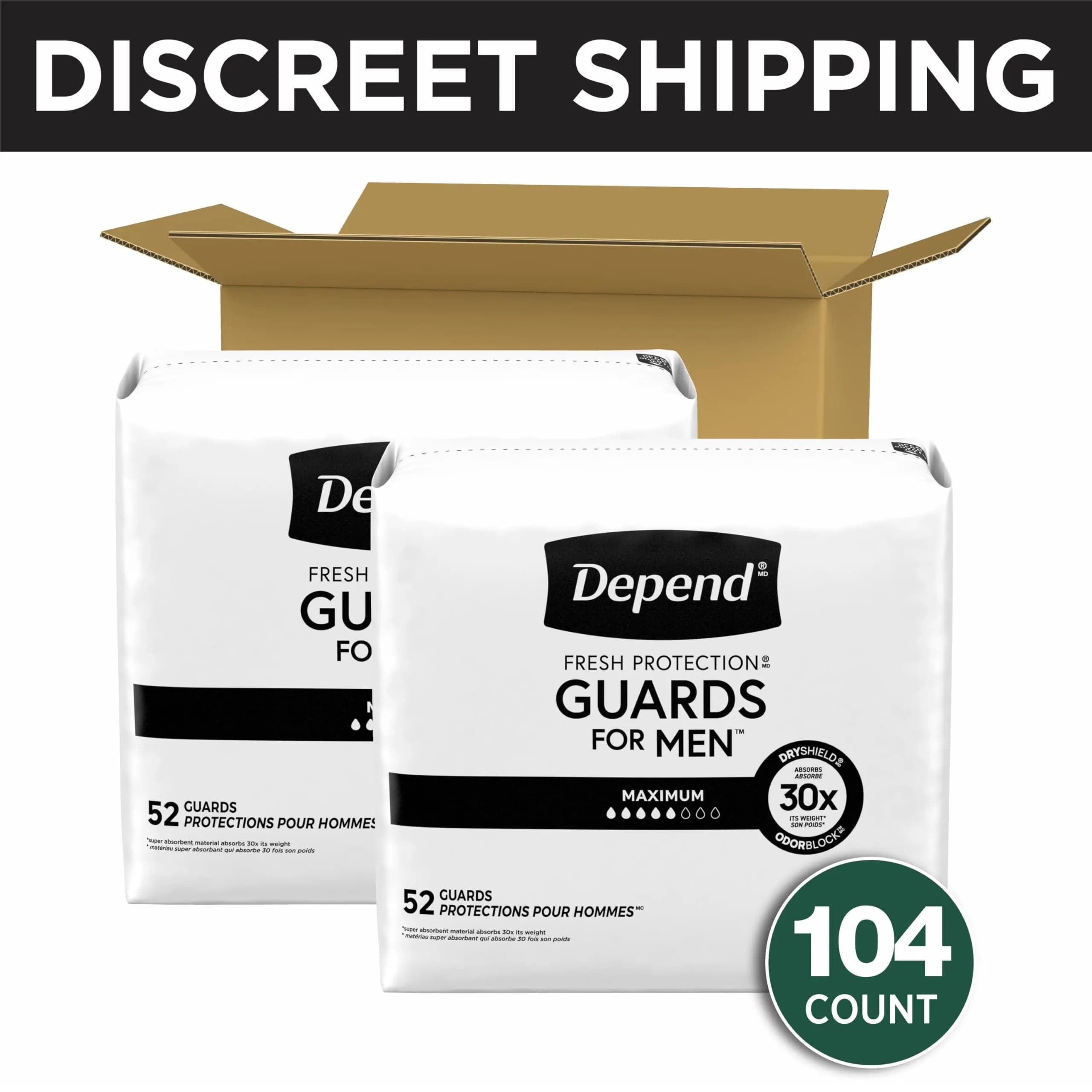 Depend Guards for Men Incontinence Pads Maximum Absorbency 104 Count (2 Packs of 52) | USA Imported, Duties Included - view 2