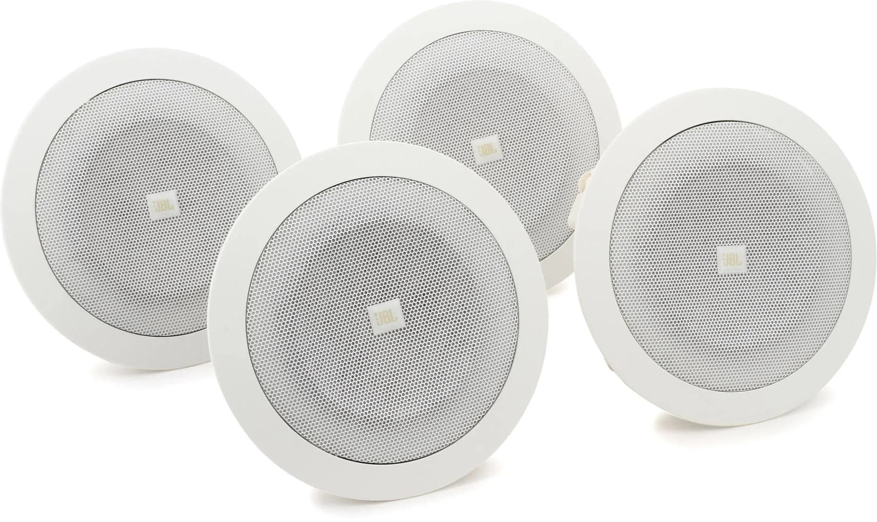 JBL Professional 8124 In-Ceiling Loudspeaker, White, 4-inch Woofer, 6W Transformer, Pack of 4 | Clear, High-Fidelity Performance — White