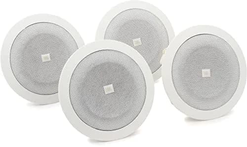 JBL Professional 8124 In-Ceiling Loudspeaker, White, 4-inch Woofer, 6W Transformer, Pack of 4 | Clear, High-Fidelity Performance thumbnail 1