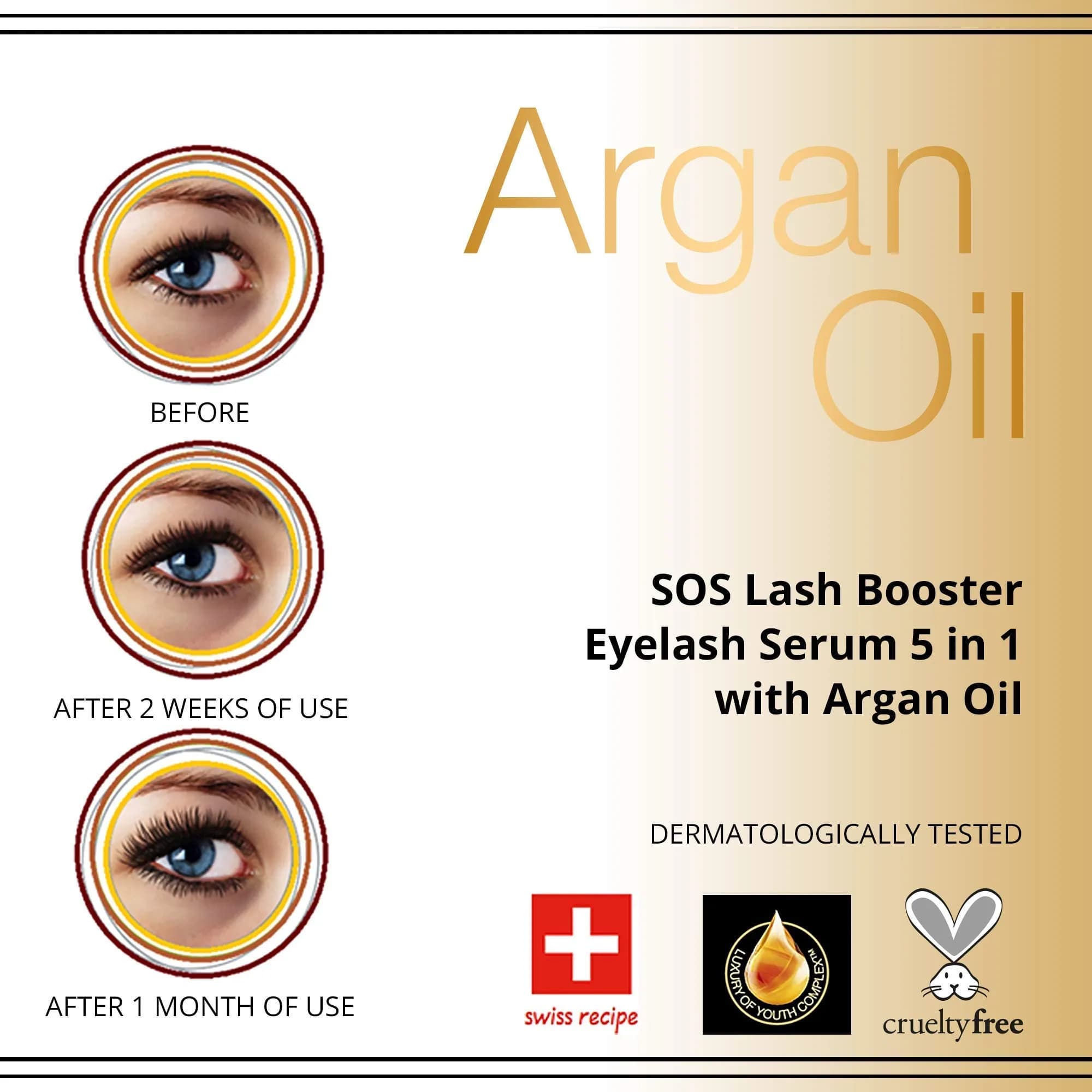 EVELINE COSMETICS Lash Booster Eyelash Serum with Argan Oil | 10ml (0.34 Fl Oz) - view 2