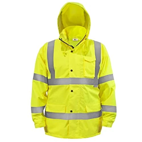 JORESTECH Class 3 Hi-Vis Waterproof Rain Jacket | ANSI/ISEA 107-2015 Type R Class 3 | Yellow | Waterproof & Breathable thumbnail 1