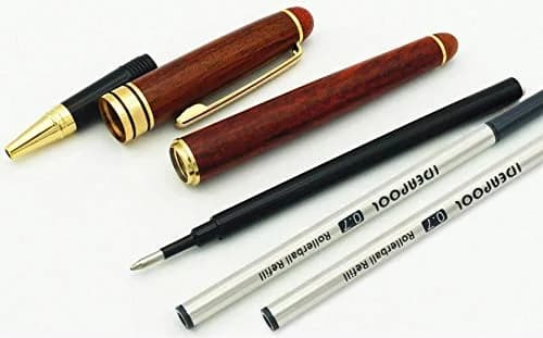 IDEAPOOL Rosewood Ballpoint Pen Set with 2 Black Refills | Natural Handcrafted Writing Instrument thumbnail 7