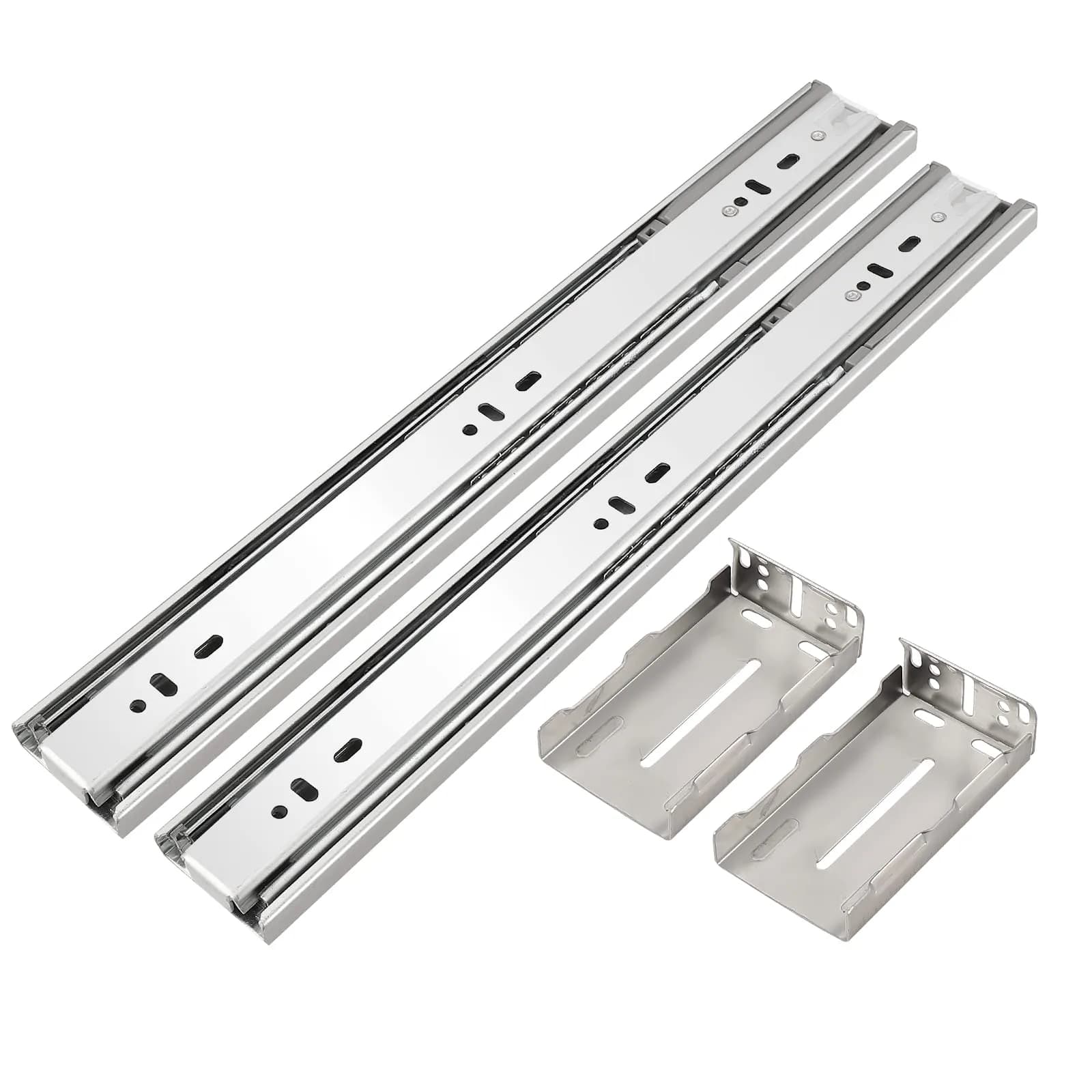 Gobrico 14-Inch Full Extension Drawer Slides with Brackets, Soft Close, 35kg Capacity | 10 Pairs — 14 Inch
