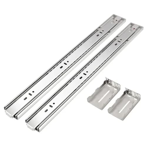 Gobrico 18-Inch Rear/Side Mount Soft Close Drawer Slides with Brackets | Full Extension Heavy Duty thumbnail 1