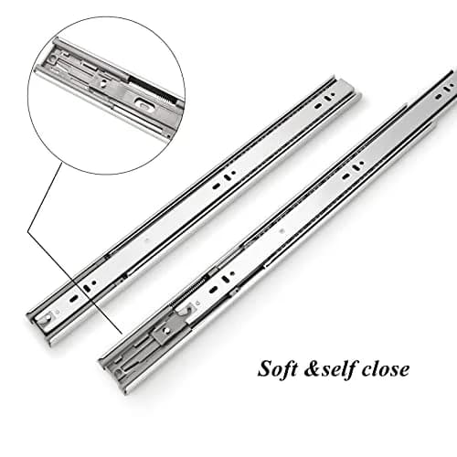 Gobrico 18-Inch Rear/Side Mount Soft Close Drawer Slides with Brackets | Full Extension Heavy Duty thumbnail 5