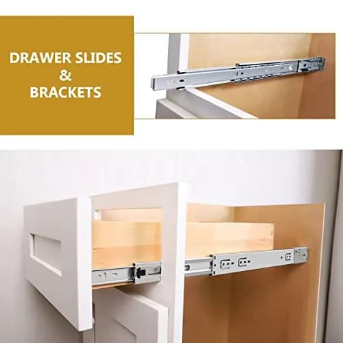 Gobrico 18-Inch Rear/Side Mount Soft Close Drawer Slides with Brackets | Full Extension Heavy Duty thumbnail 3