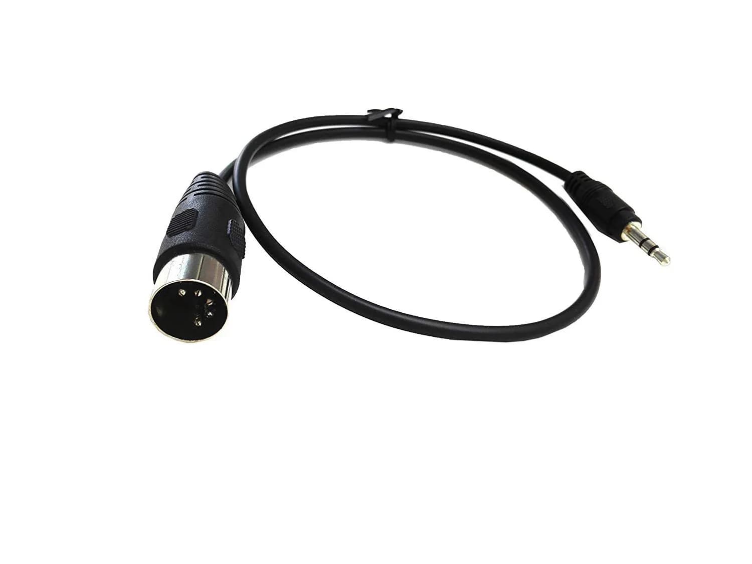 SinLoon 5-Pin DIN-Male to 3.5mm TRS Stereo Audio Cable 0.5m (1.5ft) | Connects European Stereo Equipment to Modern Devices