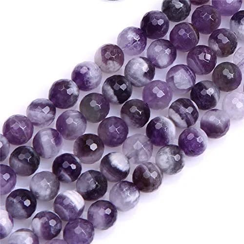 JOE FOREMAN Dream Lace Amethyst Beads for Jewelry Making Natural Gemstone 10mm Round Faceted 15" | Semi Precious Gemstone thumbnail 1