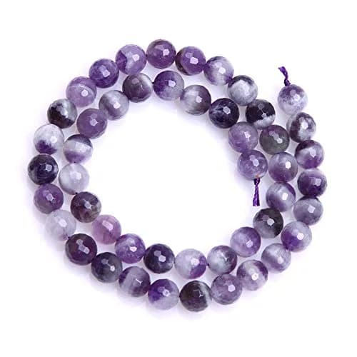 JOE FOREMAN Dream Lace Amethyst Beads for Jewelry Making Natural Gemstone 10mm Round Faceted 15" | Semi Precious Gemstone thumbnail 4