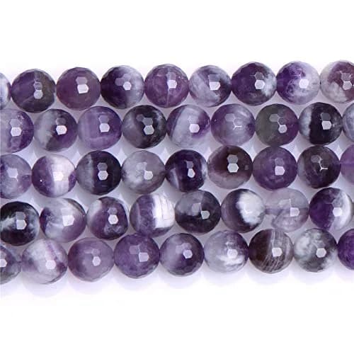 JOE FOREMAN Dream Lace Amethyst Beads for Jewelry Making Natural Gemstone 10mm Round Faceted 15" | Semi Precious Gemstone thumbnail 2