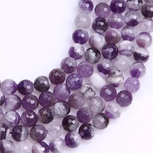 JOE FOREMAN Dream Lace Amethyst Beads for Jewelry Making Natural Gemstone 10mm Round Faceted 15" | Semi Precious Gemstone thumbnail 3