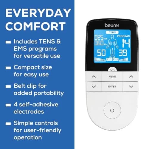 Beurer EM49 Digital TENS & EMS Device with 15 TENS Programs & 35 EMS Programs | 11.2 cm (4.4 in) Length x 16.5 cm (6.5 in) Height x 22.4 cm (8.8 in) Width thumbnail 7