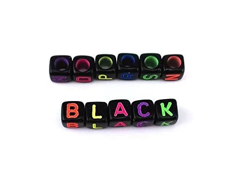 yueton Acrylic Alphabet Beads 6mm | Mixed Color Letter Cubes for Kids & Crafts thumbnail 3