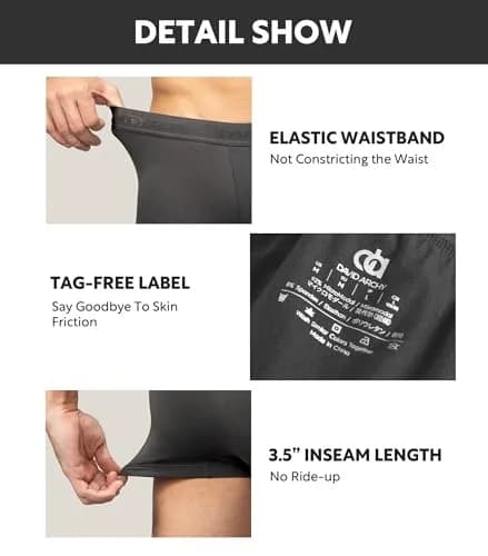 DAVID ARCHY Men's Modal Boxer Briefs Second Skin Trunks Underwear 3/4/7 Pack | Supportive, Breathable & Moisture-Wicking thumbnail 5