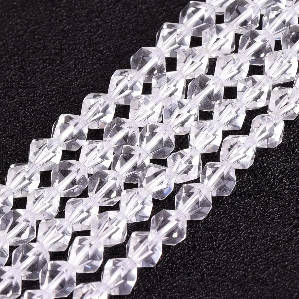 GEM-INSIDE CREATE YOUR OWN FASHION Cyanite Tiger Eyes Gemstone 8mm | Faceted Loose Beads for Jewelry Making — White Clear Quartz / 6mm