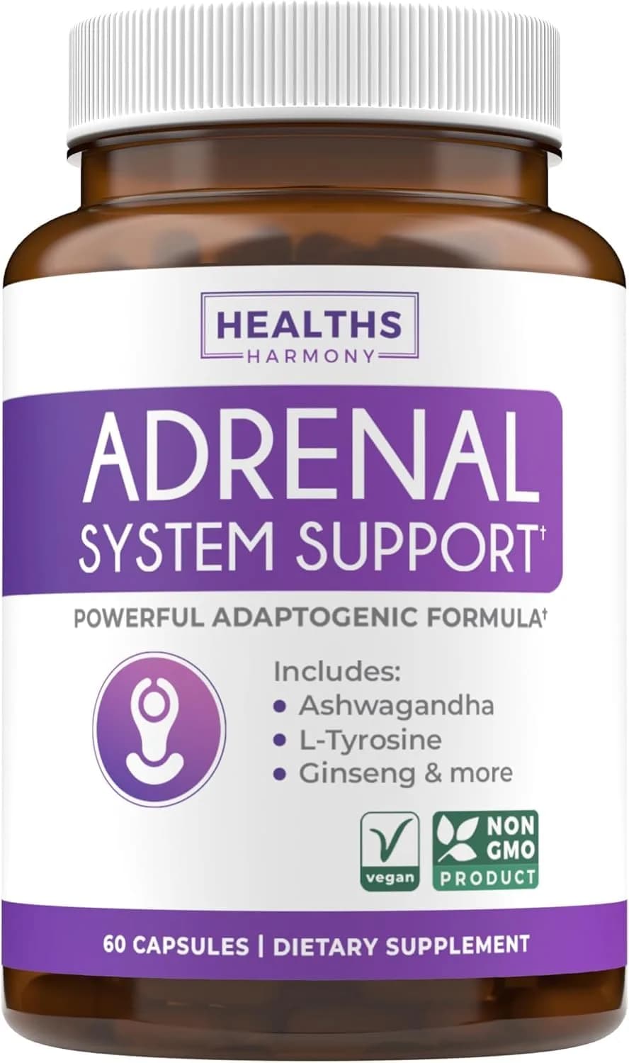 Healths Harmony Adrenal System Support & Cortisol Manager 60 Capsules | Maintain Stress & Cortisol Balance — Capsule