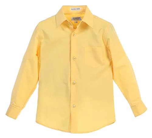 Gioberti Boys' Long Sleeve Dress Shirt Banana 10 | Classic Fall Style thumbnail 4
