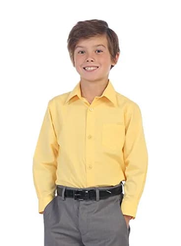 Gioberti Boys' Long Sleeve Dress Shirt Banana 10 | Classic Fall Style thumbnail 2