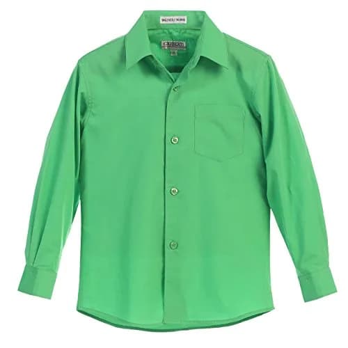 Gioberti Boys Long Sleeve Solid Dress Shirt, Green, Size 5 | Classic Fit, Chest Pocket, Cotton Blend thumbnail 4