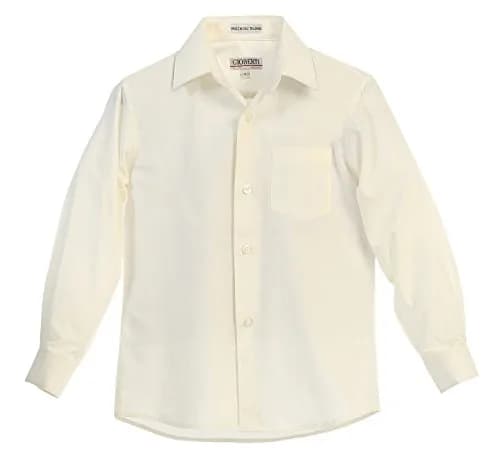 Gioberti Boys' Long Sleeve Dress Shirt Ivory 10 | Classic Fit, All Year Wear thumbnail 5