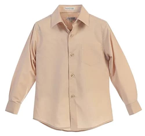 Gioberti Boys' Long Sleeve Dress Shirt Khaki 16 | Classic Fit, All Year Wear thumbnail 4