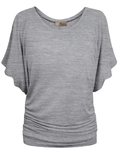 Hybrid & Company Women's Dolman Shirt KT44130 Heather GR S | Casual, Stretchable Summer Top thumbnail 1