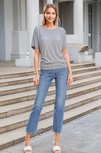 Hybrid & Company Women's Dolman Shirt KT44130 Heather GR S | Casual, Stretchable Summer Top thumbnail 3