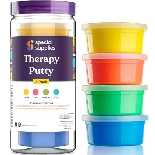 Special Supplies Therapy Putty Kit - 4 Strengths, 3 oz Each Primary Colors | Resistive Hand Exercise & Stress Relief thumbnail 1
