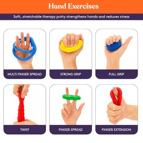 Special Supplies Therapy Putty Kit - 4 Strengths, 3 oz Each Primary Colors | Resistive Hand Exercise & Stress Relief thumbnail 5