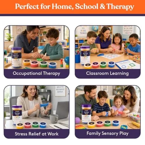 Special Supplies Therapy Putty Kit - 4 Strengths, 3 oz Each Primary Colors | Resistive Hand Exercise & Stress Relief thumbnail 7