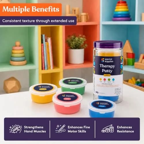 Special Supplies Therapy Putty Kit - 4 Strengths, 3 oz Each Primary Colors | Resistive Hand Exercise & Stress Relief thumbnail 3
