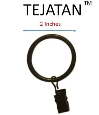 TEJATAN 2 Inch Metal Curtain Rings with Clips & Eyelets Set of 40 | Heavy Support & Durable Finish thumbnail 2