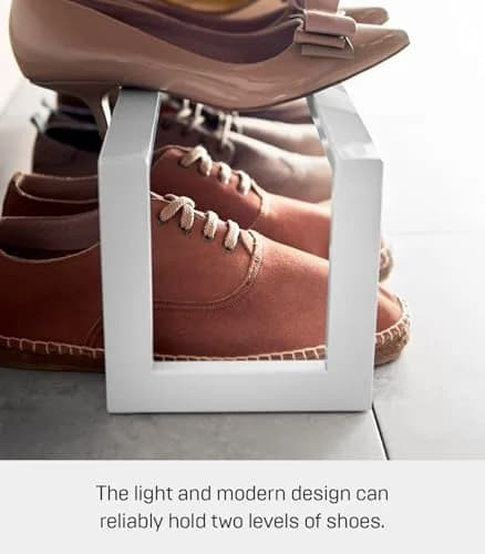 YAMAZAKI Home Line Expanding Shoe Rack, Metal, Adjustable - Single, 6" - Steel - Holds 4 To 8 Shoes thumbnail 6