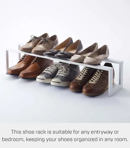 YAMAZAKI Home Line Expanding Shoe Rack, Metal, Adjustable - Single, 6" - Steel - Holds 4 To 8 Shoes thumbnail 2