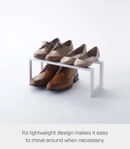 YAMAZAKI Home Line Expanding Shoe Rack, Metal, Adjustable - Single, 6" - Steel - Holds 4 To 8 Shoes thumbnail 3