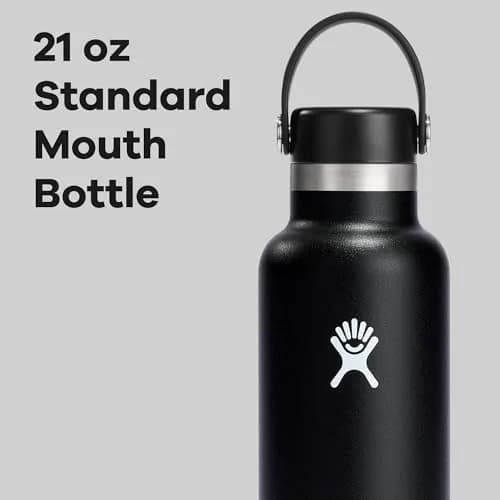Hydro Flask Water Bottle - Insulated Stainless Steel - Non Spill, Leakproof in 21 Oz Black thumbnail 3