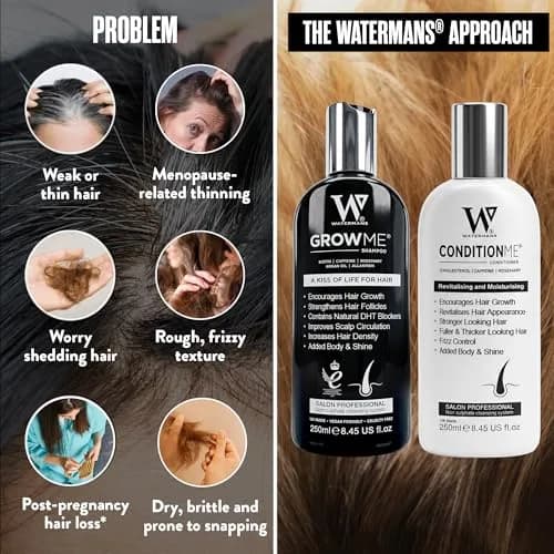 Watermans Hair Growth Shampoo & Conditioner 8.45 Fl Oz (2 Pack) | Supports Thicker, Fuller Hair thumbnail 4