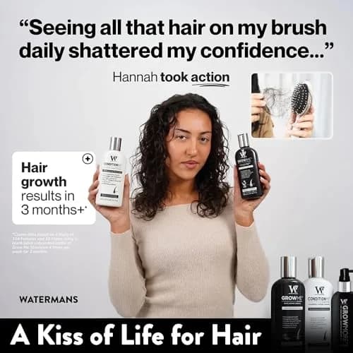 Watermans Hair Growth Shampoo & Conditioner 8.45 Fl Oz (2 Pack) | Supports Thicker, Fuller Hair thumbnail 9
