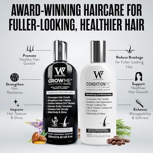 Watermans Hair Growth Shampoo & Conditioner 8.45 Fl Oz (2 Pack) | Supports Thicker, Fuller Hair thumbnail 2