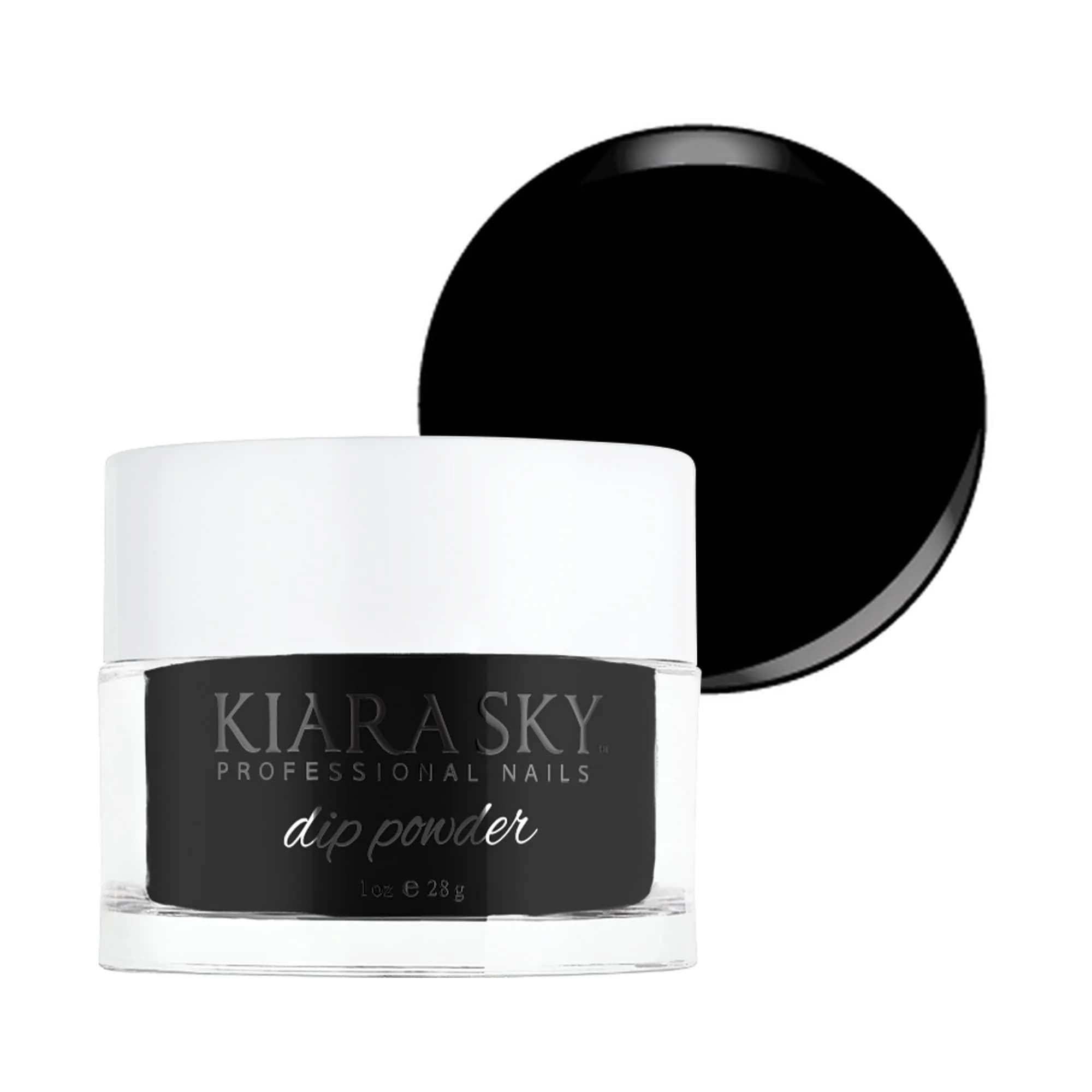 Kiara Sky Dip Powder, Black To Black, 28g (1oz) | Long-lasting, lightweight nails with vitamins
